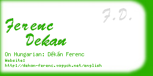 ferenc dekan business card