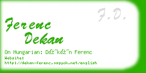 ferenc dekan business card